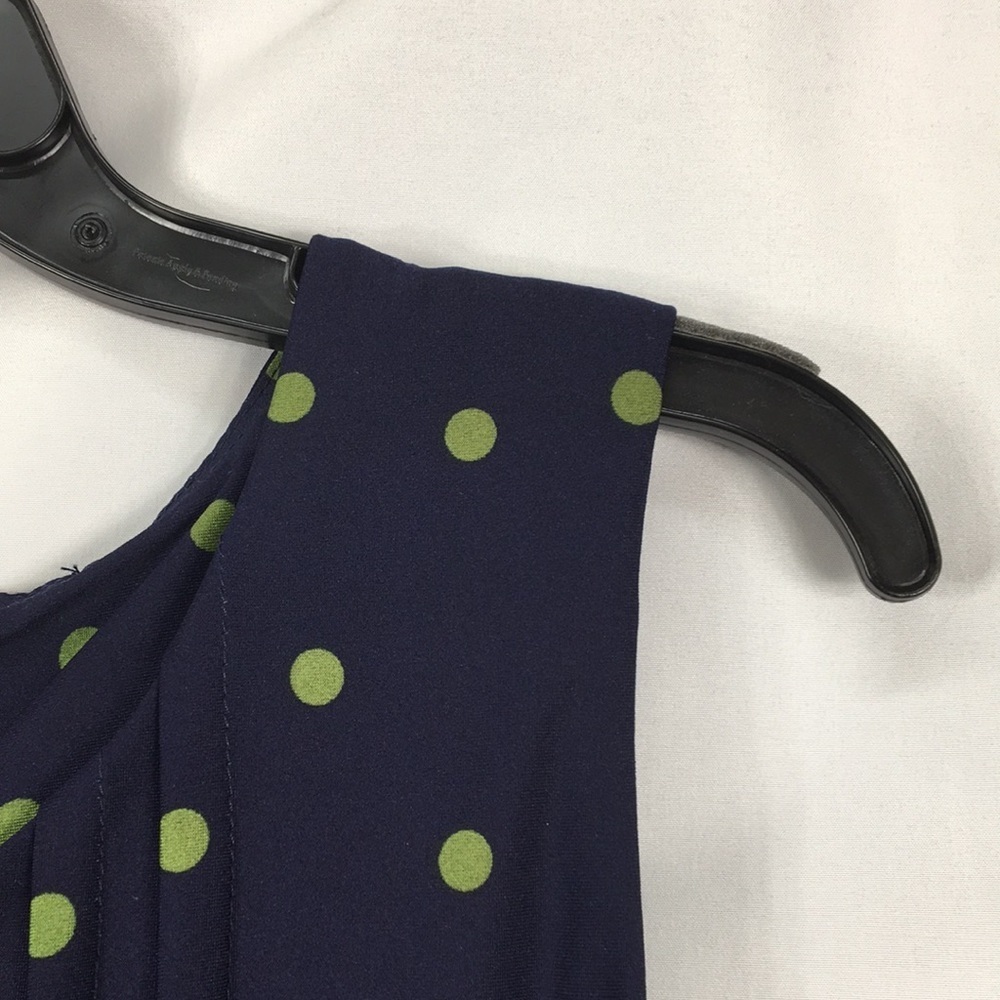 Perceptions New York Midi Sleeveless Navy Blue and Olive Dress Size L Like-NEW - Picture 8 of 10